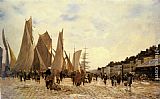 The Docks at Dieppe by Hippolyte Camille Delpy